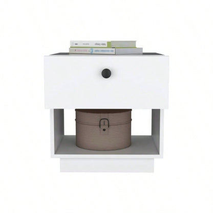 Nightstand Viliigili, One Drawer, White