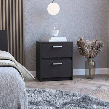 Nightstand Chequered, Two Drawes, White