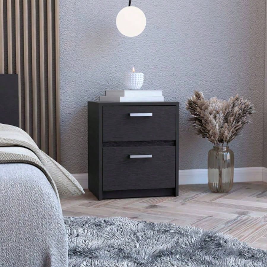 Nightstand Chequered, Two Drawes, White