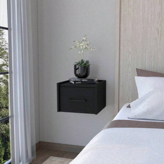 Elfrida Wall - Mounted Nightstand, Sleek Single - Drawer Design with Spacious Top Shelf