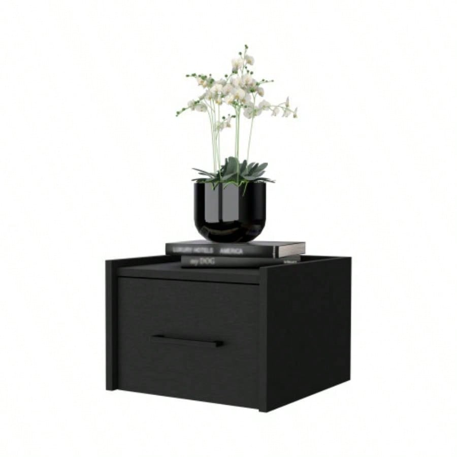 Elfrida Wall - Mounted Nightstand, Sleek Single - Drawer Design with Spacious Top Shelf