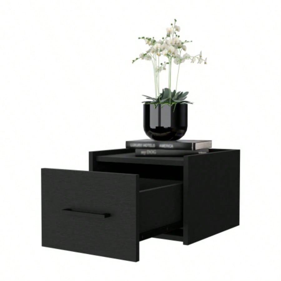 Elfrida Wall - Mounted Nightstand, Sleek Single - Drawer Design with Spacious Top Shelf