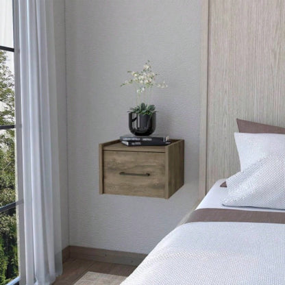 Elfrida Wall - Mounted Nightstand, Sleek Single - Drawer Design with Spacious Top Shelf