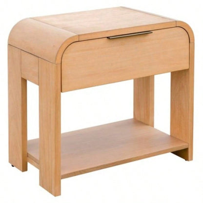 Modern One Drawer Waterfall Nightstand