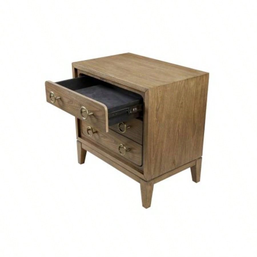 3 Drawer Nightstand with USB in Latte