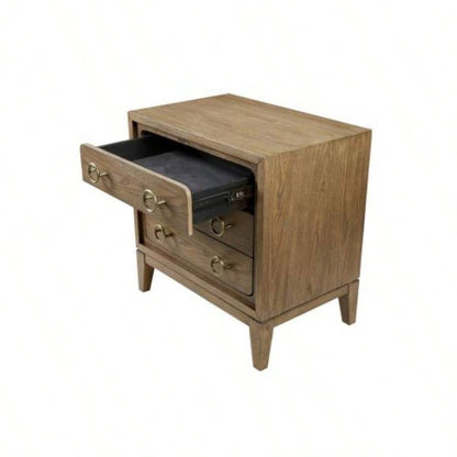 3 Drawer Nightstand with USB in Latte