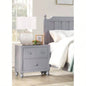 Transitional Gray 1pc Nightstand of Drawers Wood knobs Turned Feet Modern Bedroom Furniture