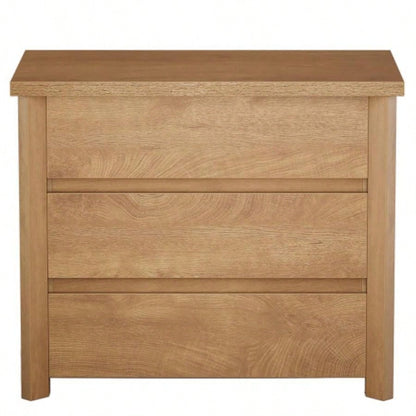 32 Farmhouse Nightstand with 3 Drawers, Large Rustic Brown Bedside Table with Ample Storage Bedroom Living Room