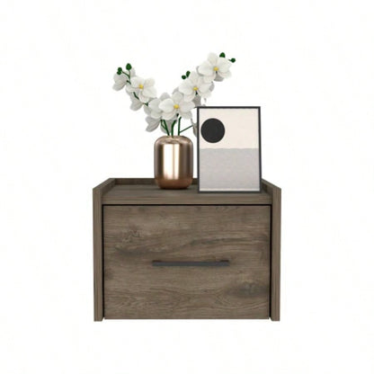 Floating Nightstand Calion, Bedroom, Dark Brown