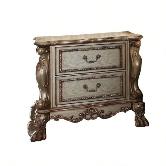 Dresden Gold Patina Bone Nightstand