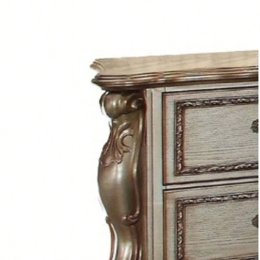 Dresden Gold Patina Bone Nightstand
