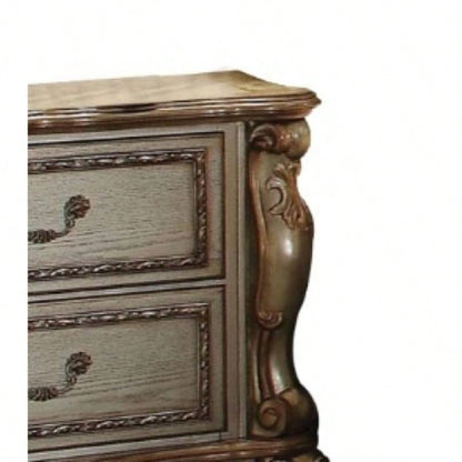 Dresden Gold Patina Bone Nightstand