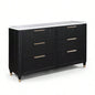1pc Contemporary 2 - Drawer Black Nightstand White Top Metal Knobs Modern Design Wooden Bedroom Furniture