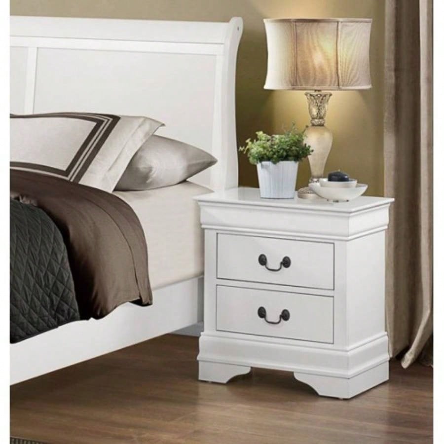 Classic Louis Philippe Style Brown Cherry 1pc Nightstand of 2x Drawers Traditional Design Bedroom Furniture