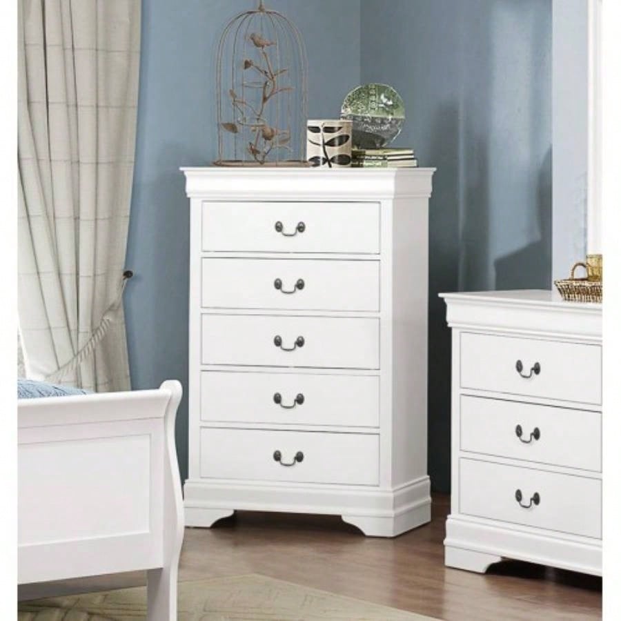 Classic Louis Philippe Style Brown Cherry 1pc Nightstand of 2x Drawers Traditional Design Bedroom Furniture