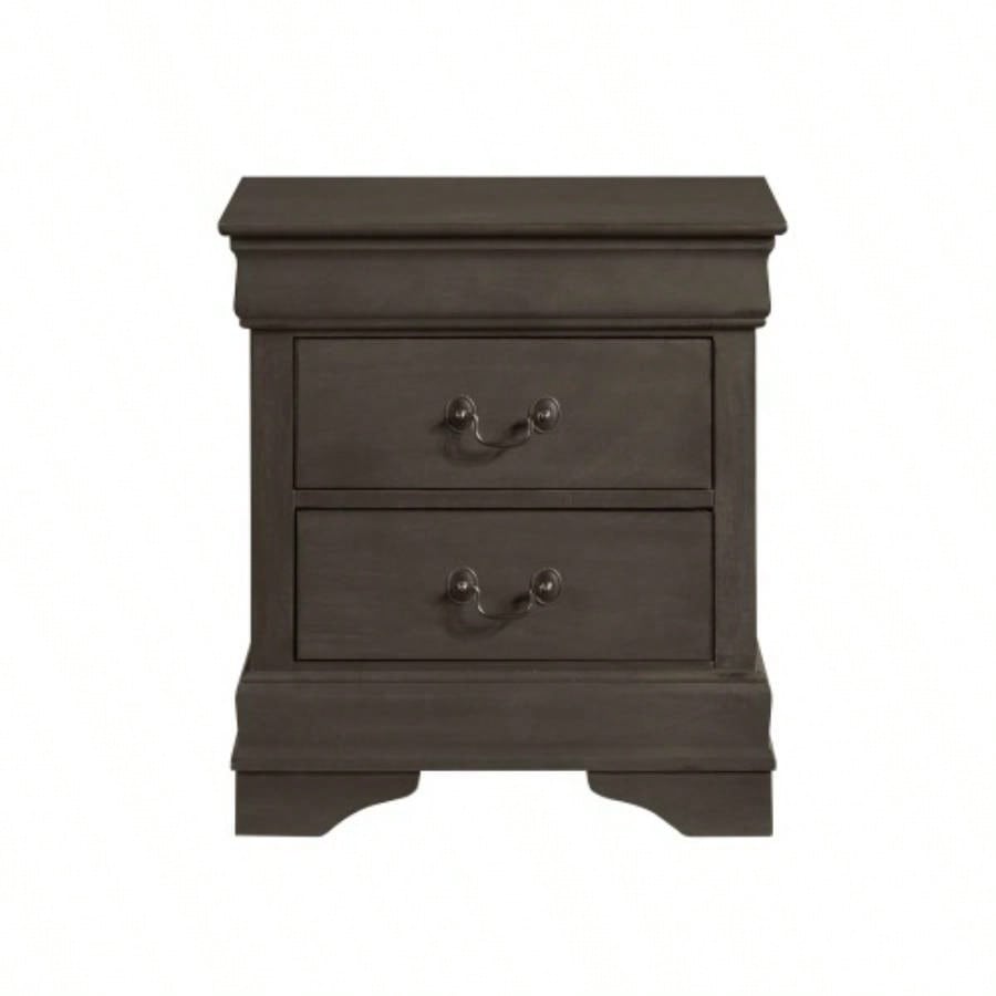 Classic Louis Philippe Style Brown Cherry 1pc Nightstand of 2x Drawers Traditional Design Bedroom Furniture