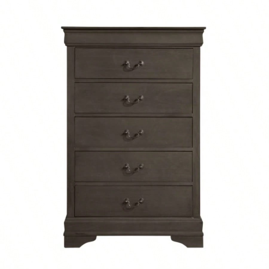 Classic Louis Philippe Style Brown Cherry 1pc Nightstand of 2x Drawers Traditional Design Bedroom Furniture