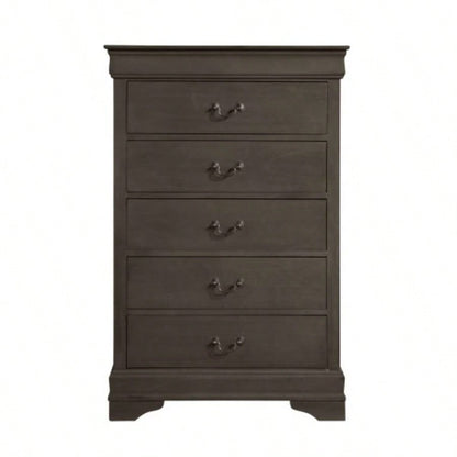 Classic Louis Philippe Style Brown Cherry 1pc Nightstand of 2x Drawers Traditional Design Bedroom Furniture