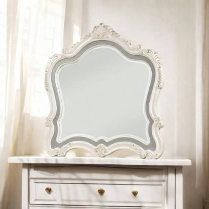 Chantelle Pearl White Nightstand/Granite Top