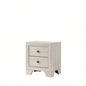 1pc Rustic Two Drawers Storage Nightstand White Wash Wooden Bedroom Furniture