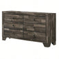1pc Rustic Two Drawers Storage Nightstand Brown Gray Wooden Bedroom Furniture
