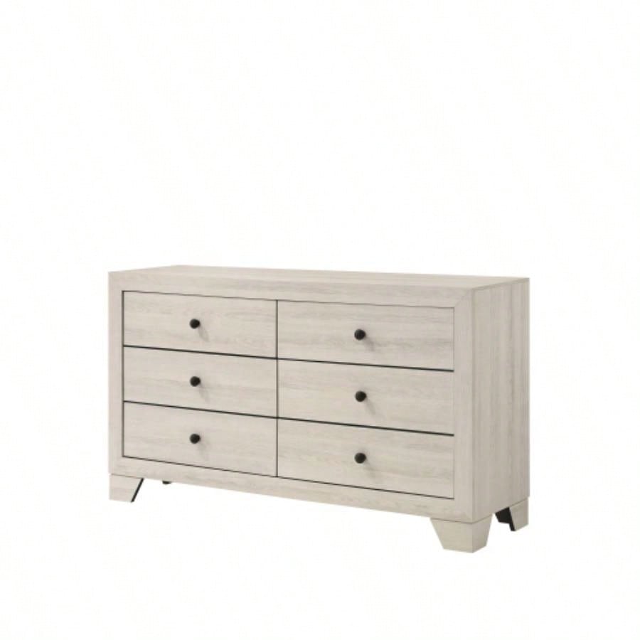 1pc Rustic Two Drawers Storage Nightstand White Wash Wooden Bedroom Furniture
