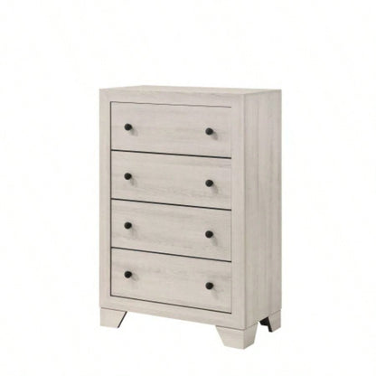 1pc Rustic Two Drawers Storage Nightstand Brown Gray Wooden Bedroom Furniture