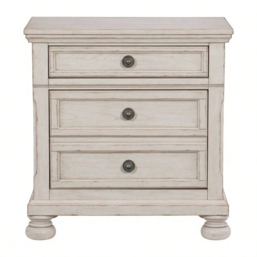 Transitional Antique Brown 1pc Nightstand with Hidden Drawer Bun Feet Classic Wooden Bedroom Furniture