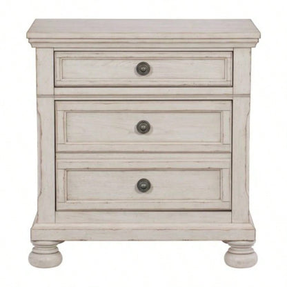 Transitional Antique Brown 1pc Nightstand with Hidden Drawer Bun Feet Classic Wooden Bedroom Furniture
