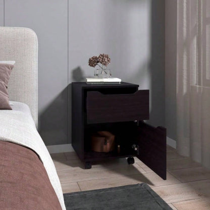 Nightstand, 1 Drawer, 4, Black