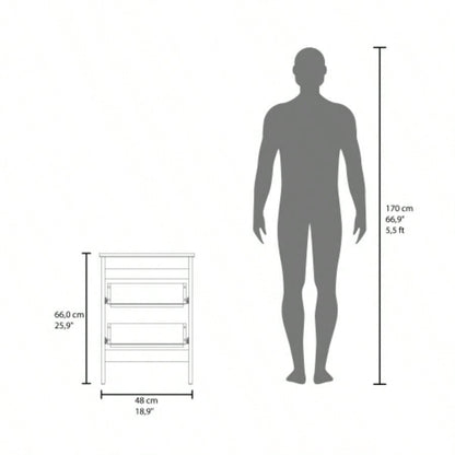 Nightstand, 2 Drawers, White