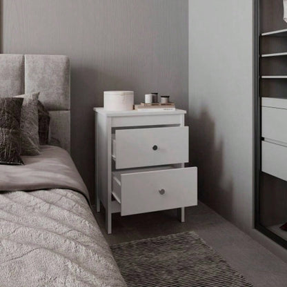 Nightstand, 2 Drawers, White