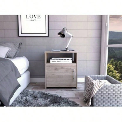 Nightstand Cuarzz, One Cabinet, Black Wengue