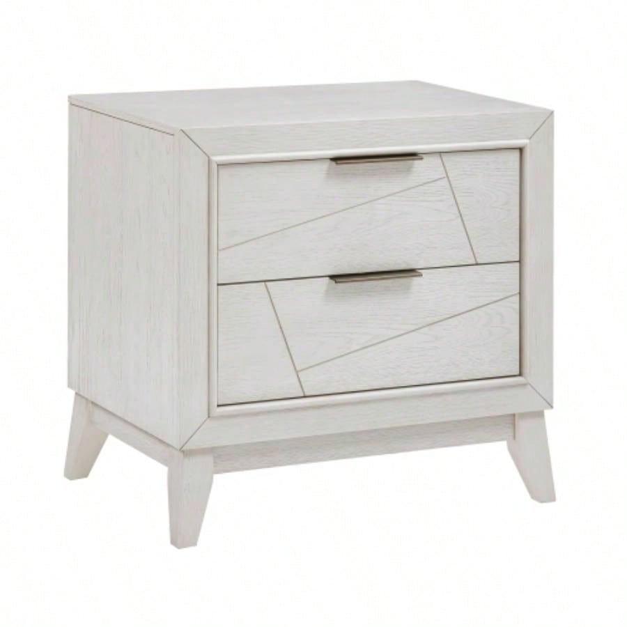 Antique White Nightstand with Drawers Modern Bedroom Furniture 1pc