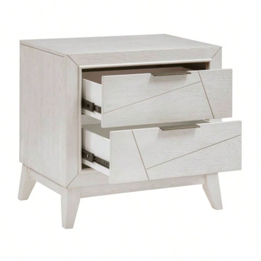 Antique White Nightstand with Drawers Modern Bedroom Furniture 1pc