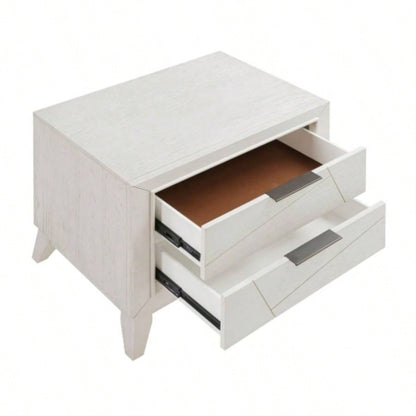 Antique White Nightstand with Drawers Modern Bedroom Furniture 1pc