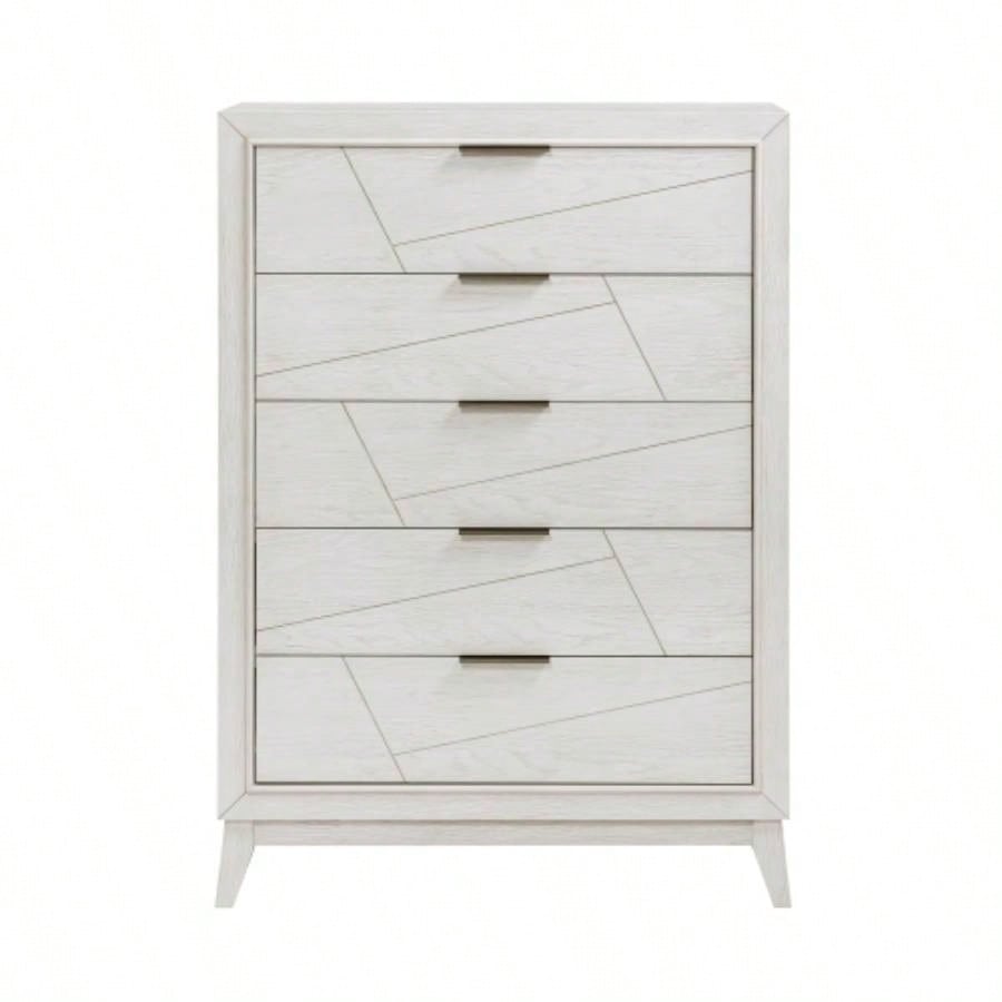 Antique White Nightstand with Drawers Modern Bedroom Furniture 1pc