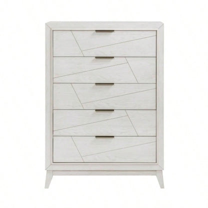 Antique White Nightstand with Drawers Modern Bedroom Furniture 1pc