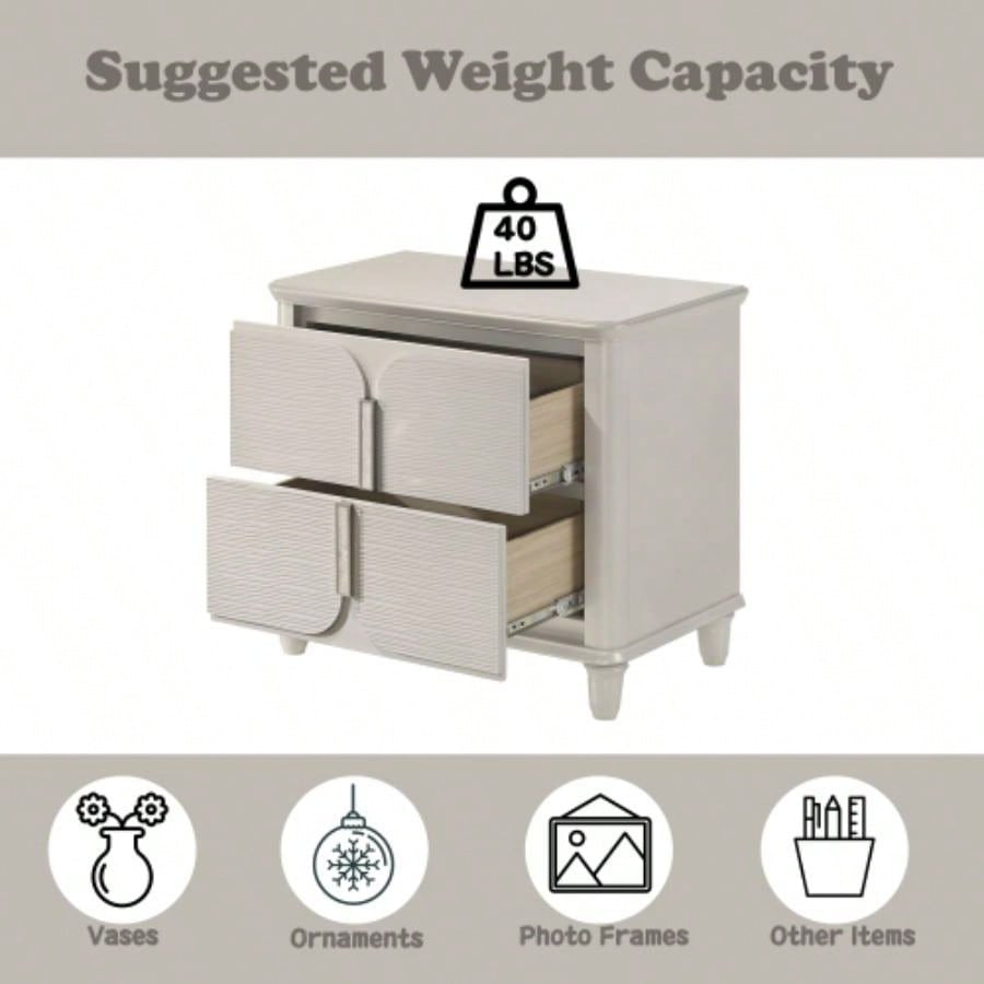 Laveda Pearl White Nightstand
