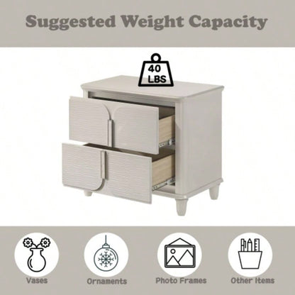 Laveda Pearl White Nightstand