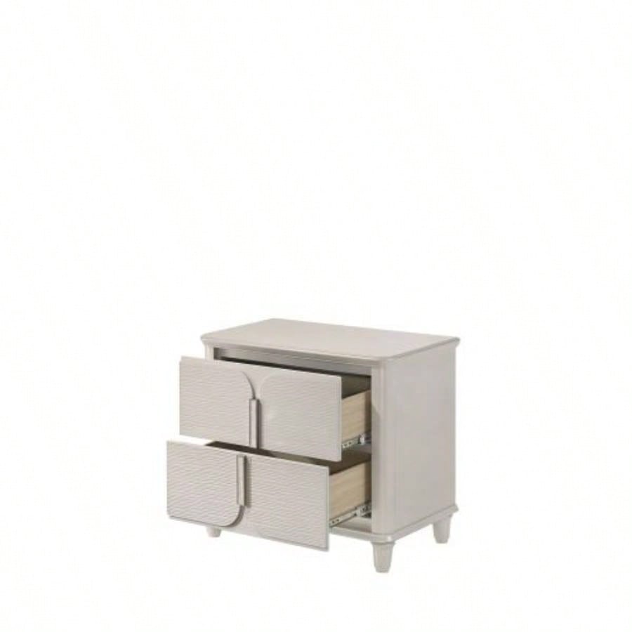 Laveda Pearl White Nightstand