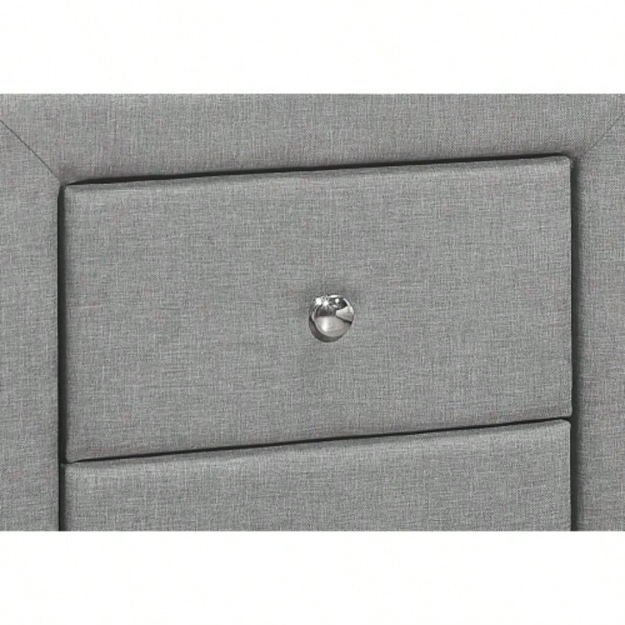 Nightstand, Nightstand, End, Side, Lamp, Storage Drawer, Bedroom, Upholstered, Linen Look, Transitional