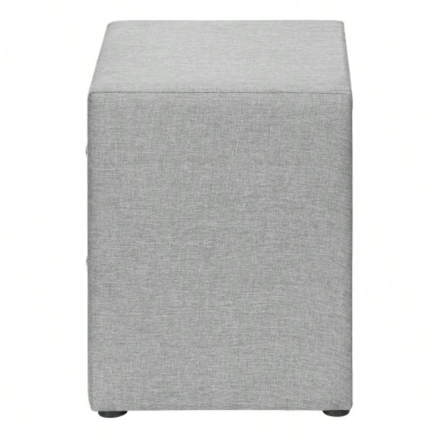 Nightstand, Nightstand, End, Side, Lamp, Storage Drawer, Bedroom, Upholstered, Linen Look, Transitional