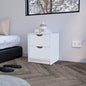 Nightstand Gandu, Two Drawers, White