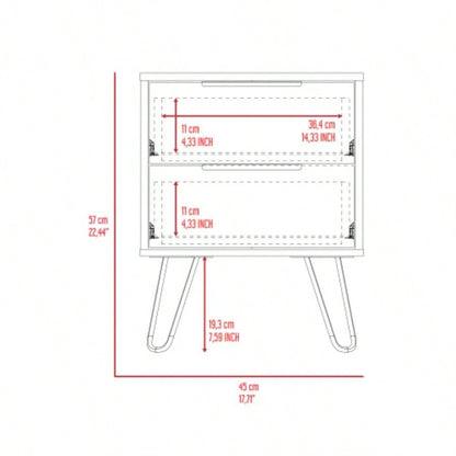 Nightstand Skyoner 2, Harpin, Two Drawers, Light Oak