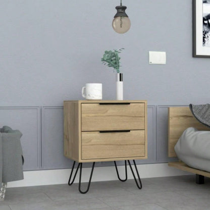 Nightstand Skyoner 2, Harpin, Two Drawers, Light Oak