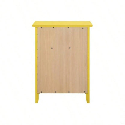 Vibrant Yellow Casual Nightstand