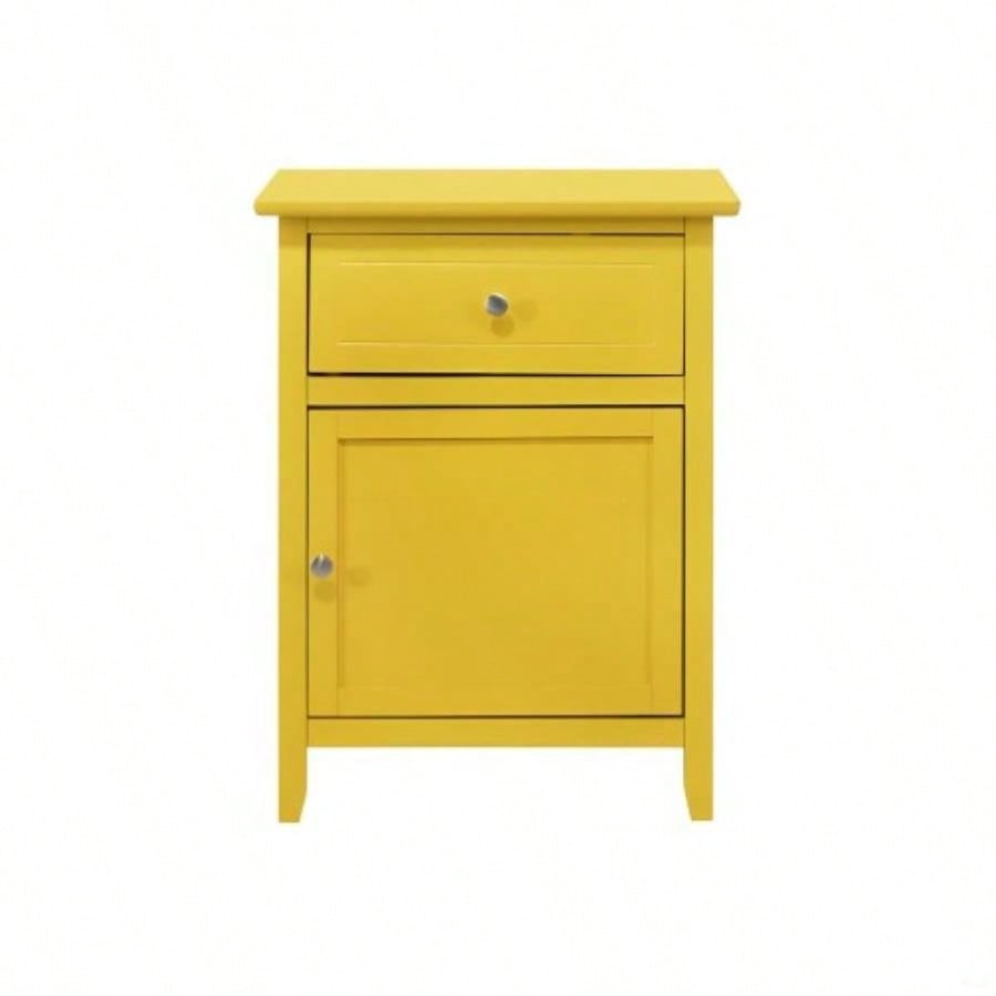 Vibrant Yellow Casual Nightstand