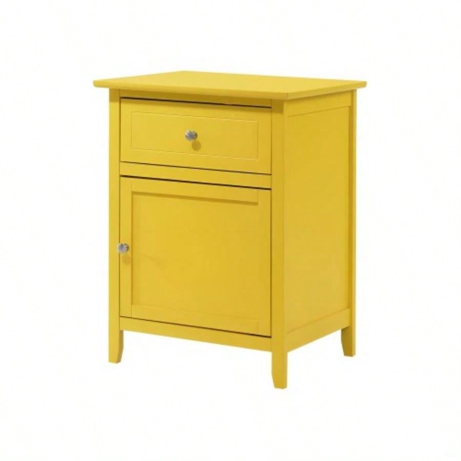 Vibrant Yellow Casual Nightstand