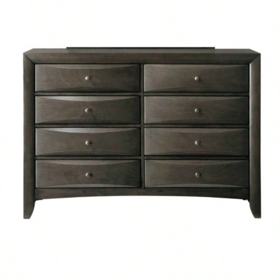 1Pc Contemporary 2 Drawer Nightstand End Table Jewelry Tray Brown Solid Wood Wooden Bedroom Furniture